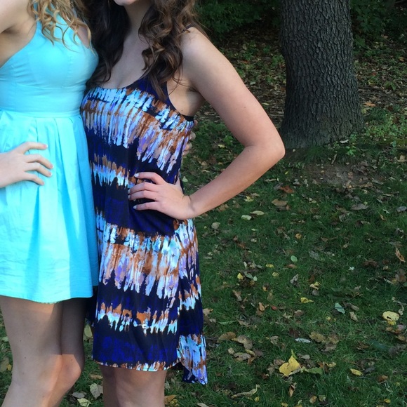 Blue short summer dress - Picture 3 of 3